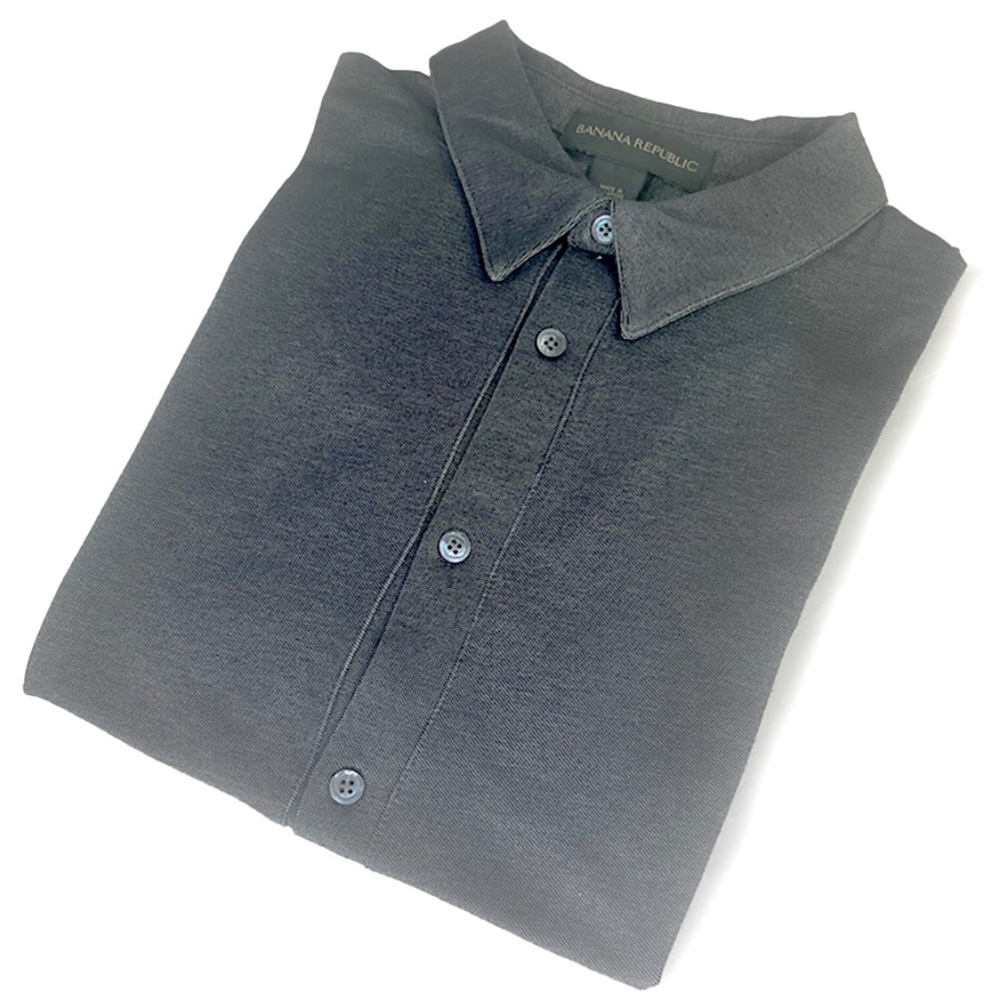 Banana Republic Gray Short Sleeve Vintage Oxford Shirt